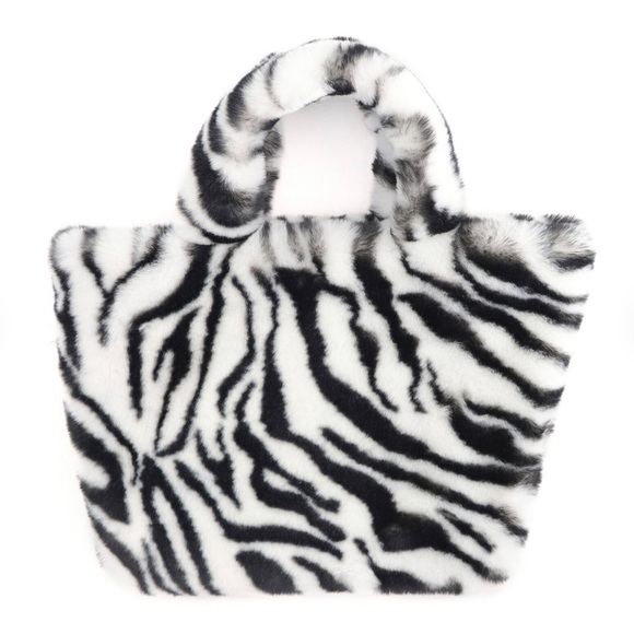 Fluffy zebra print bag y2k - Picture 2 of 3